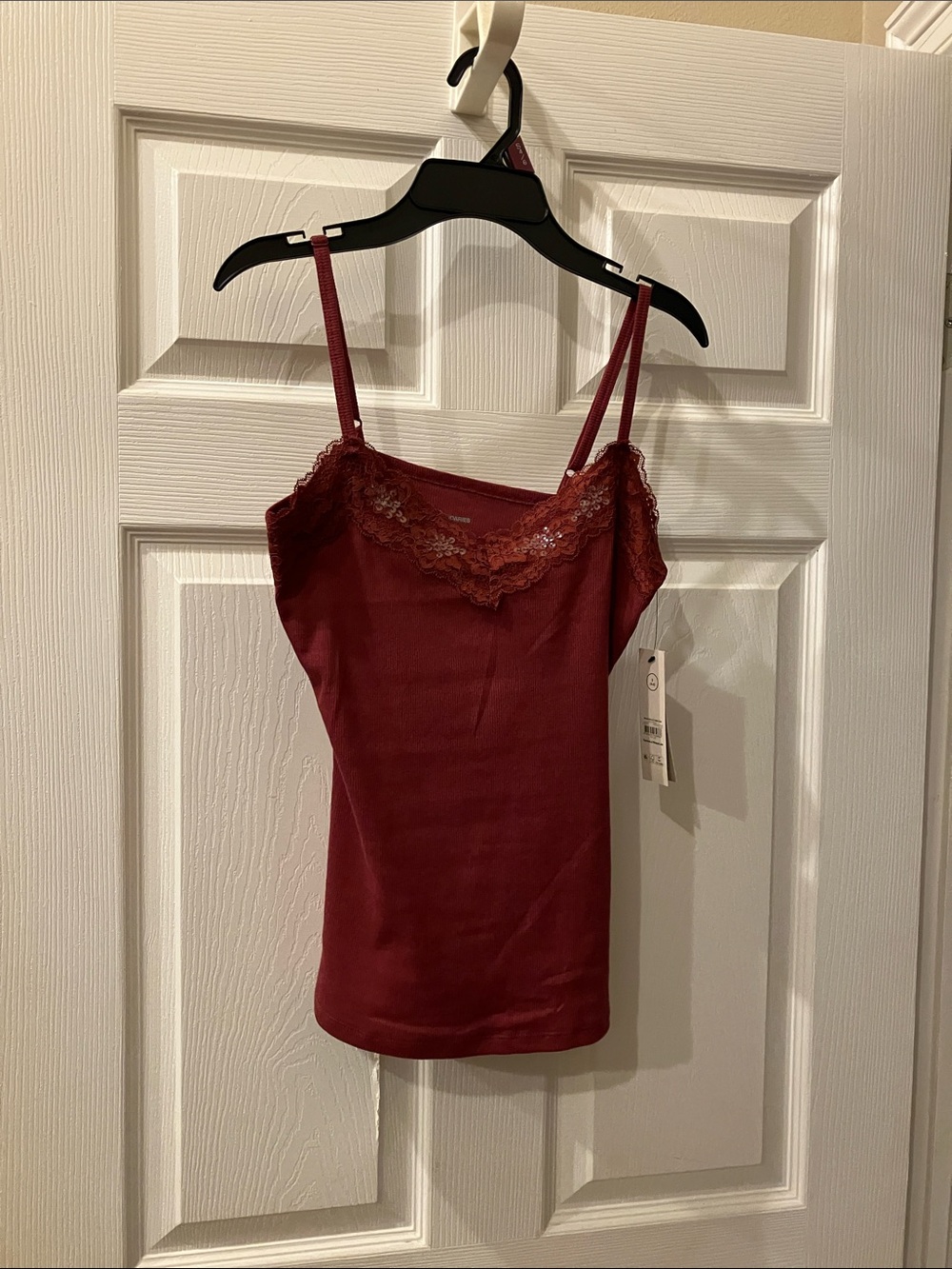 No Boundaries Burgundy Lace-Trim Camisole